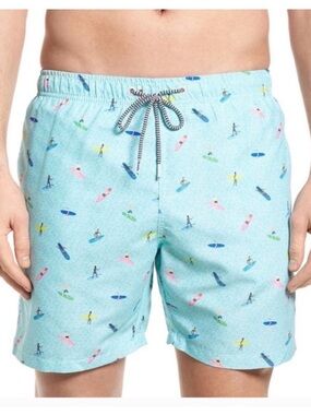 Boardies Green Surf Print Swim Trunks Size XL